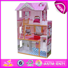 2016 New Design Wooden Doll House, Most Popular Wooden Doll House, High Quality Wooden Toy Doll House W06A092
